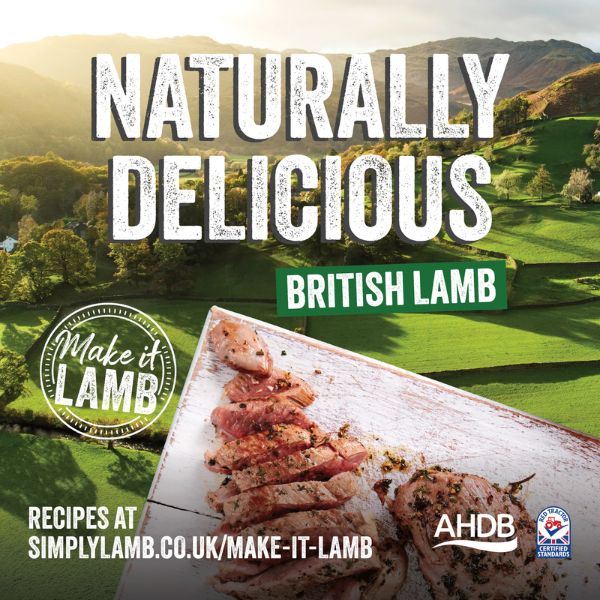 Naturally delicious British lamb marketing graphic